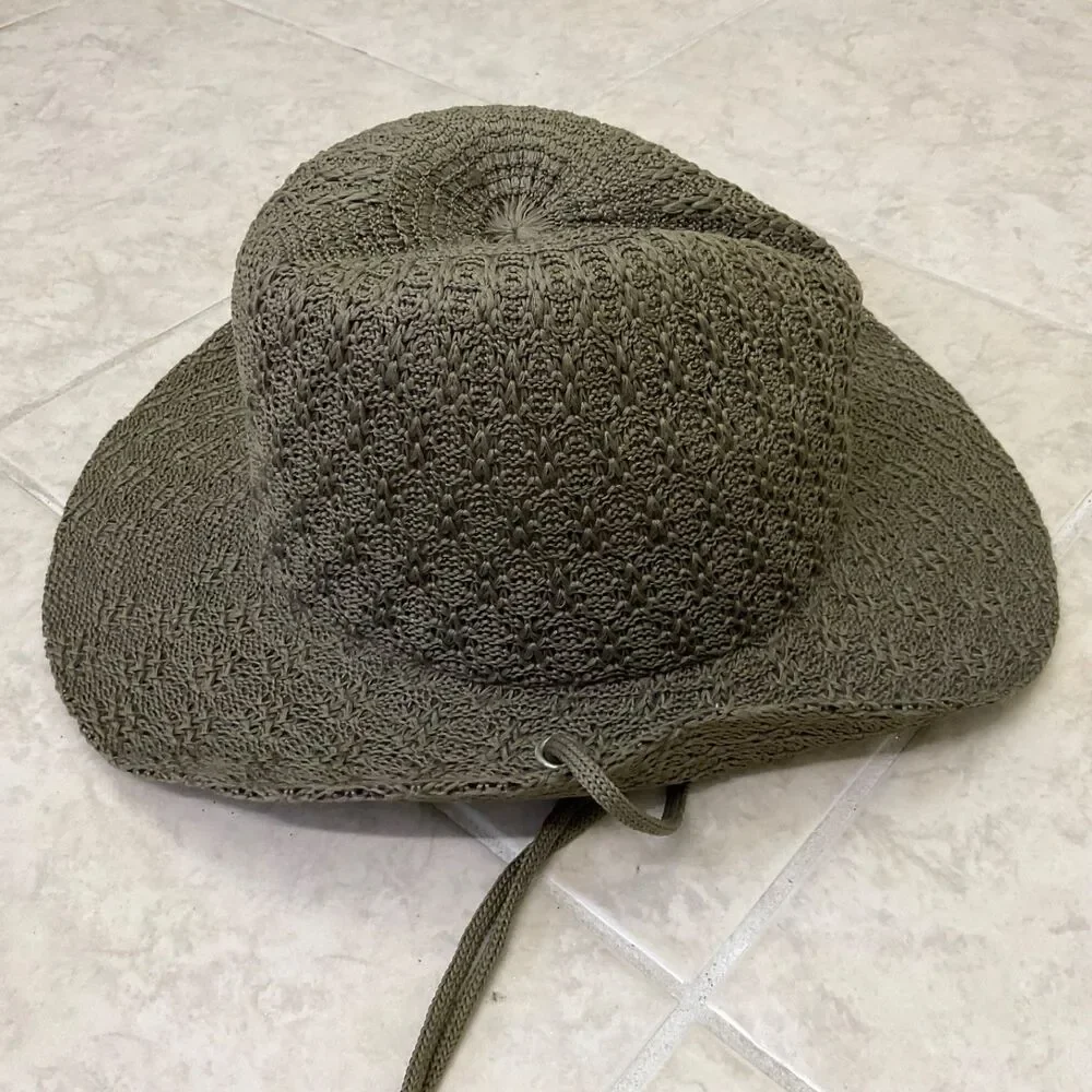 Kolob  Sunhat Woven Poly  Western Outback Green Travel One size
